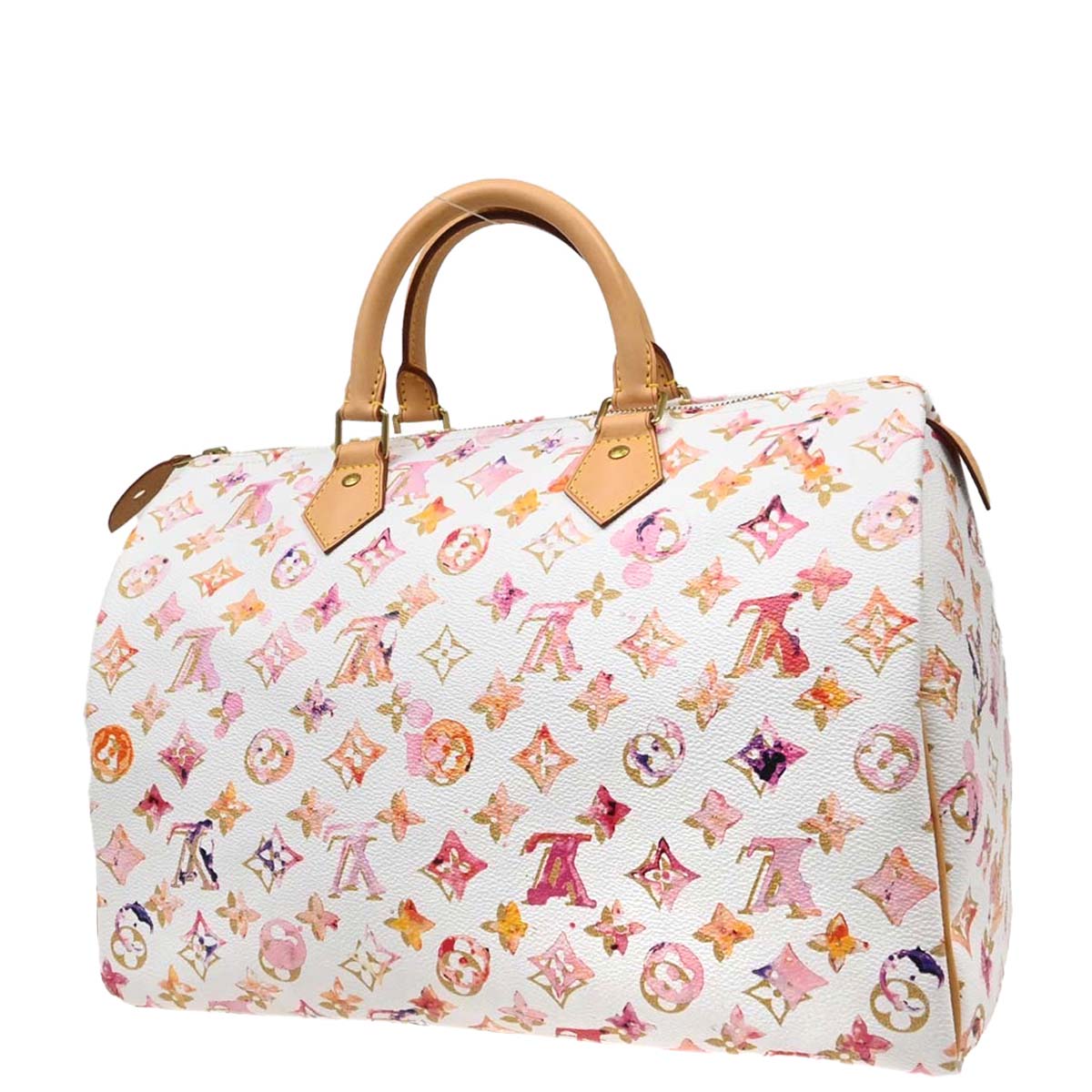 Louis Vuitton White Monogram Watercolor Speedy 35 Handbag M95752