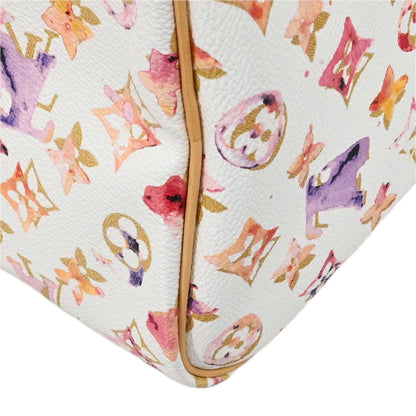 Louis Vuitton White Monogram Watercolor Speedy 35 Handbag M95752