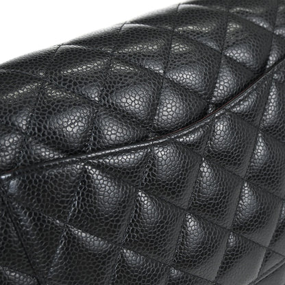 Chanel 2019 Black Caviar Skin Medium Classic Double Flap Shoulder Bag