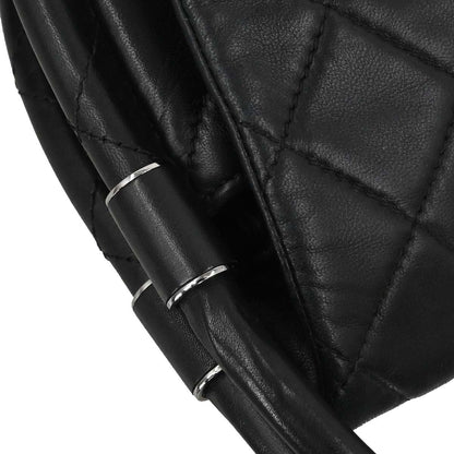 Chanel Black Lambskin Hula Hoop Large Handbag