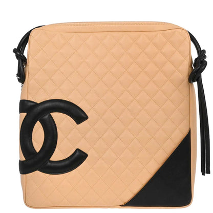 Chanel Beige Calfskin Cambon Ligne Shoulder Bag