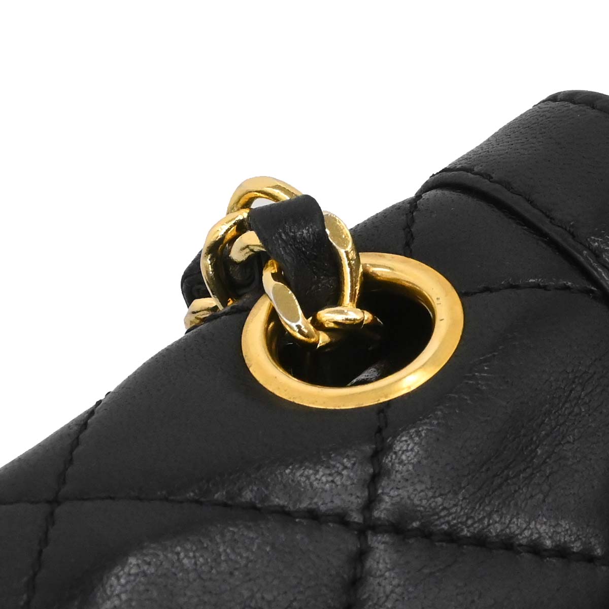 Chanel Black Lambskin Paris Double Flap Shoulder Bag