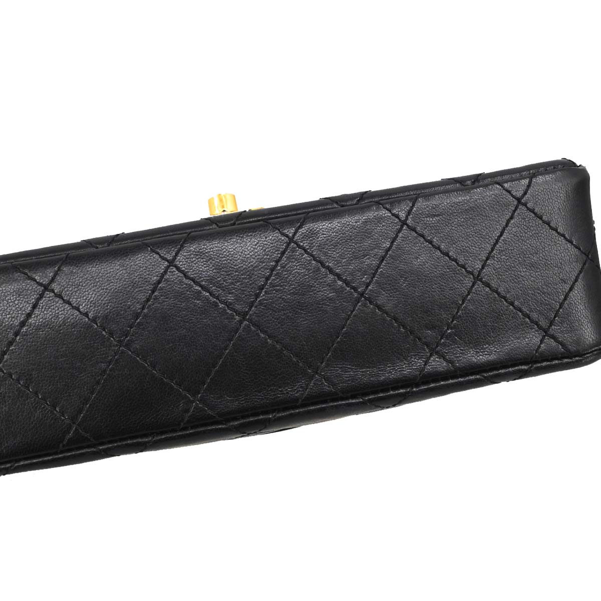 Chanel Black Lambskin Paris Double Flap Shoulder Bag