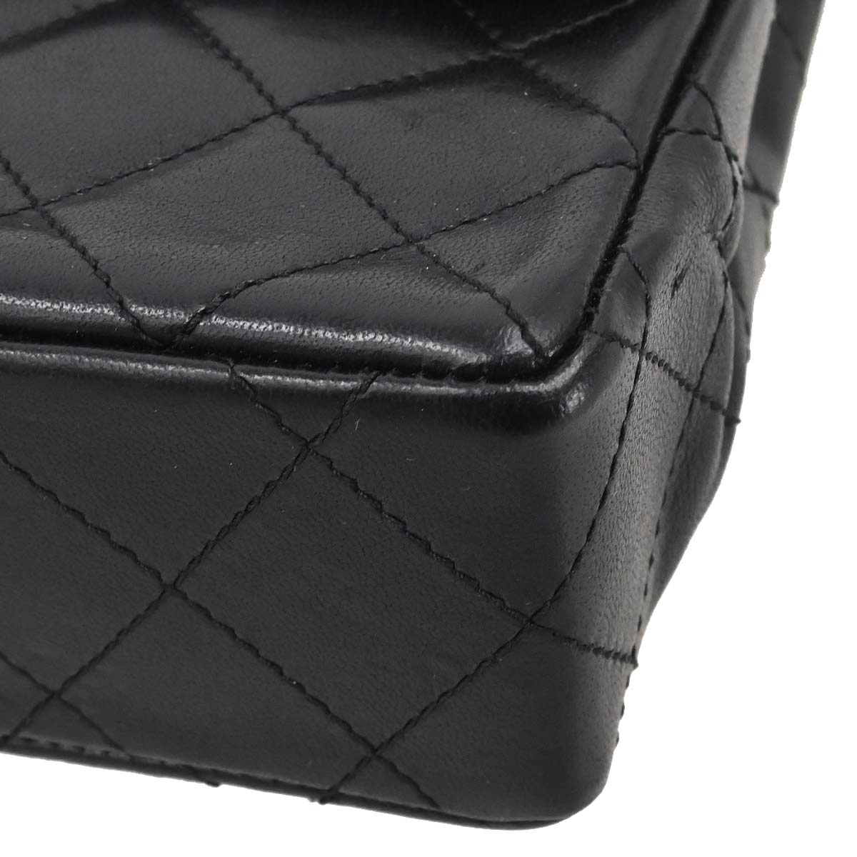 Chanel Black Lambskin Paris Double Flap Shoulder Bag