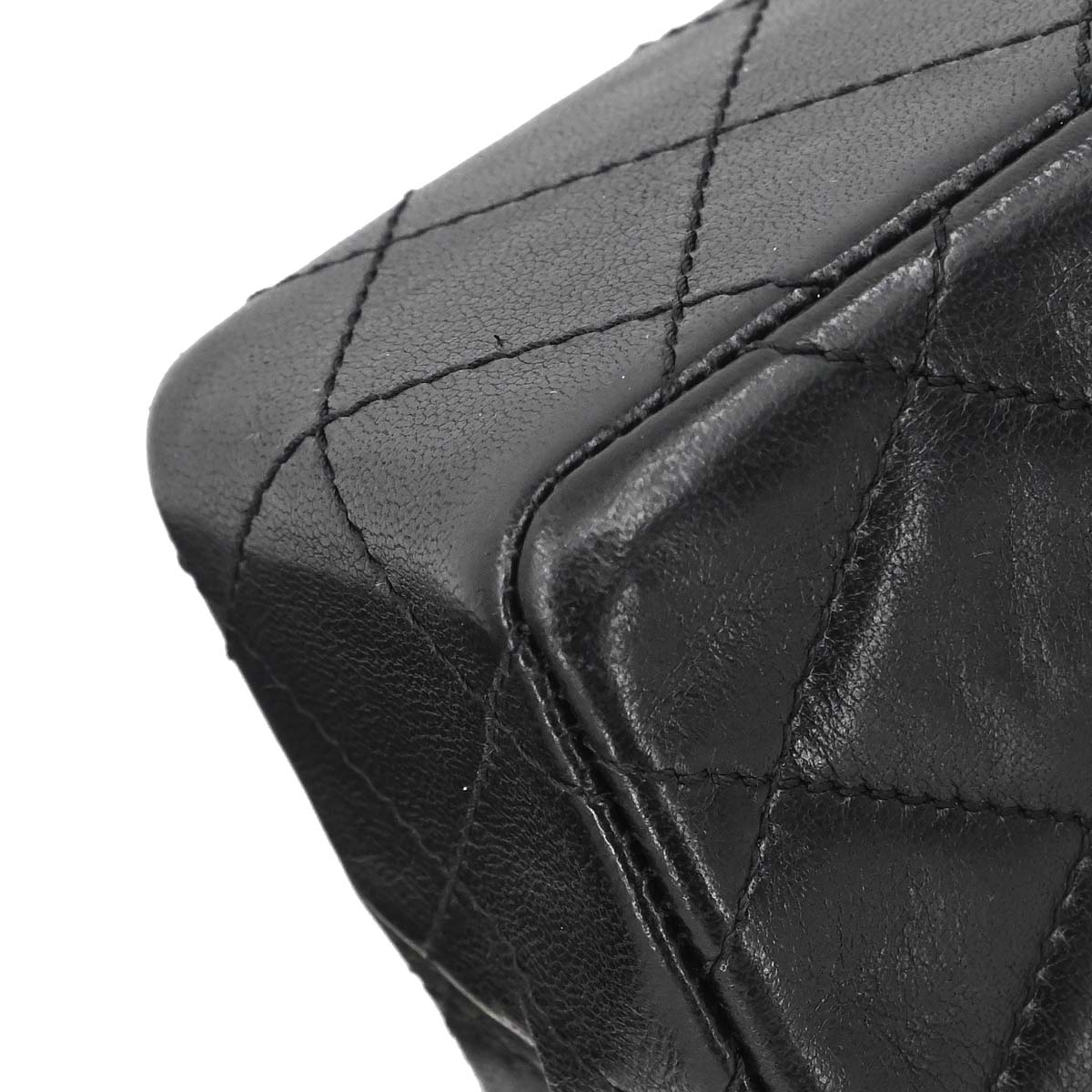 Chanel Black Lambskin Paris Double Flap Shoulder Bag