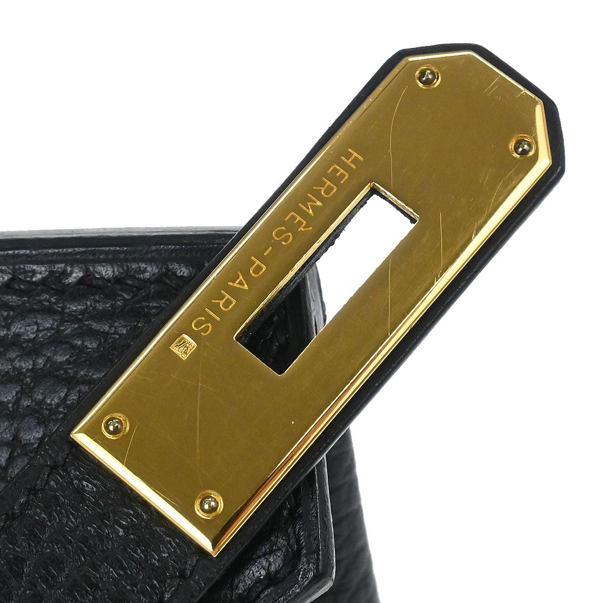 Hermes Black Ardennes Birkin 35 Handbag