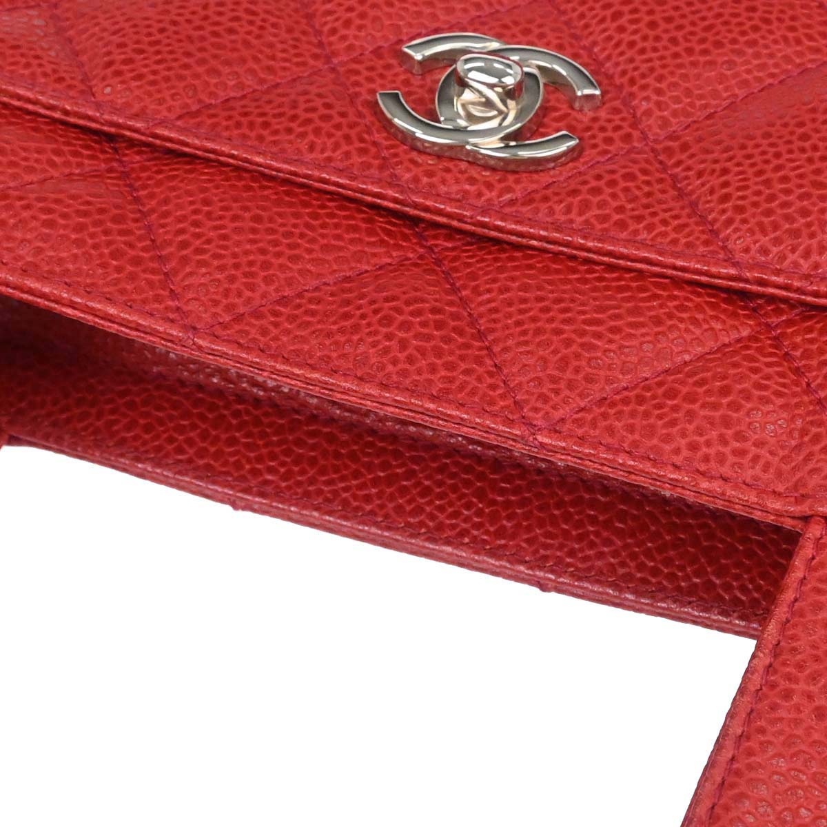 Chanel Red Caviar Skin Handbag