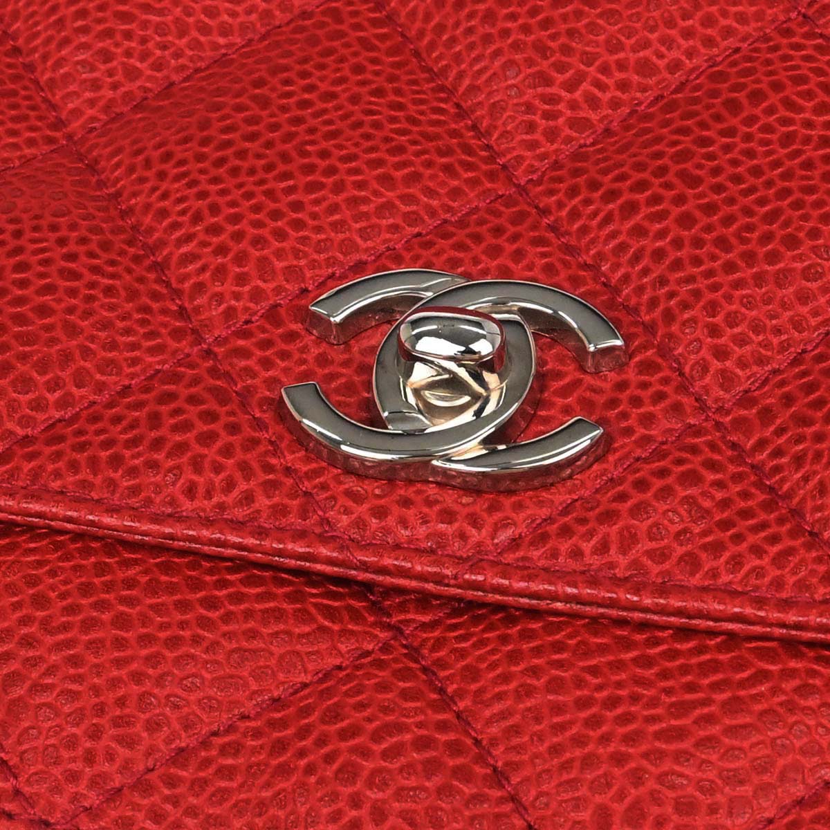Chanel Red Caviar Skin Handbag