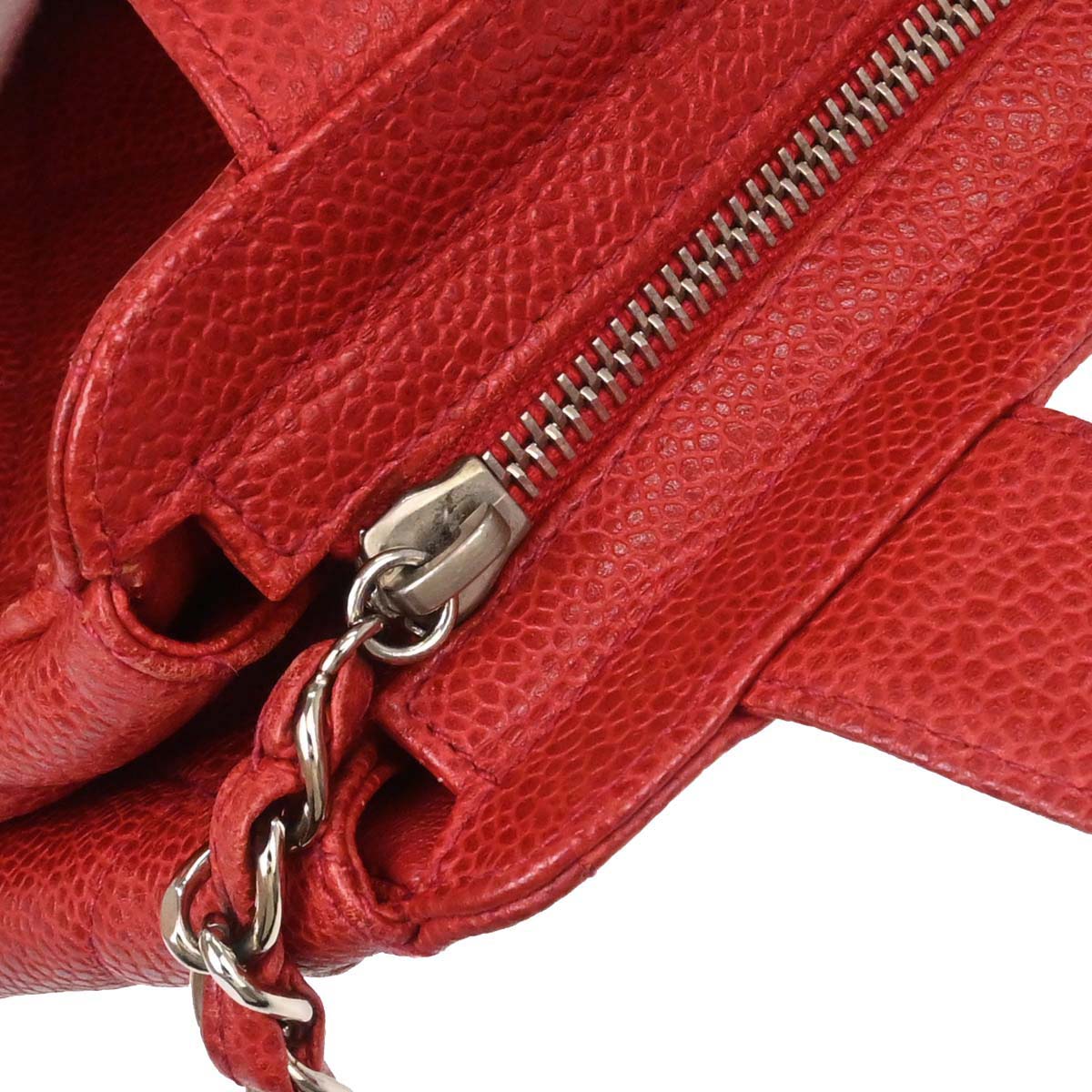 Chanel Red Caviar Skin Handbag