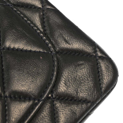 Chanel 1991-1994 Black Lambskin Mini Classic Square Flap Shoulder Bag 17