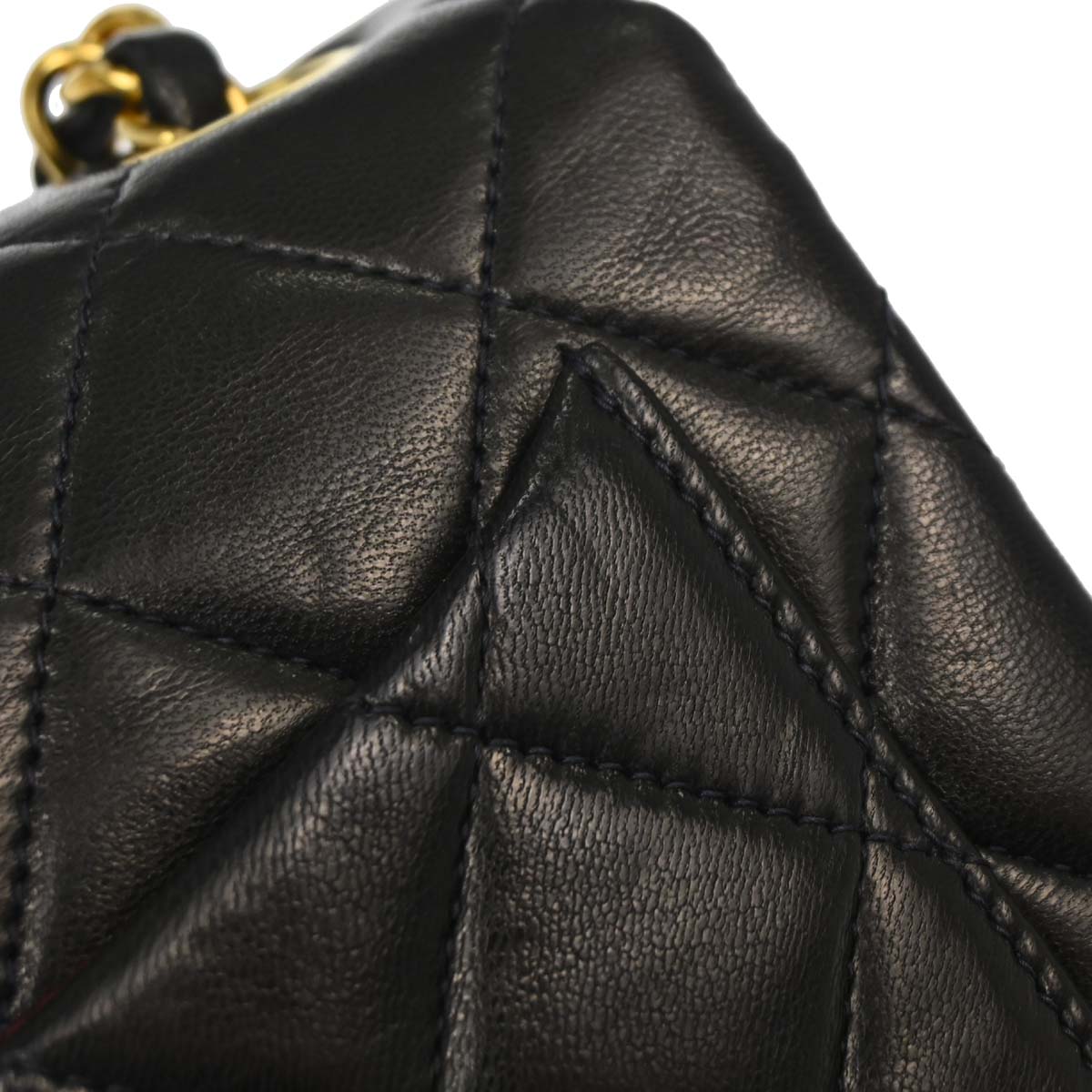 Chanel 1991-1994 Black Lambskin Mini Classic Square Flap Shoulder Bag 17
