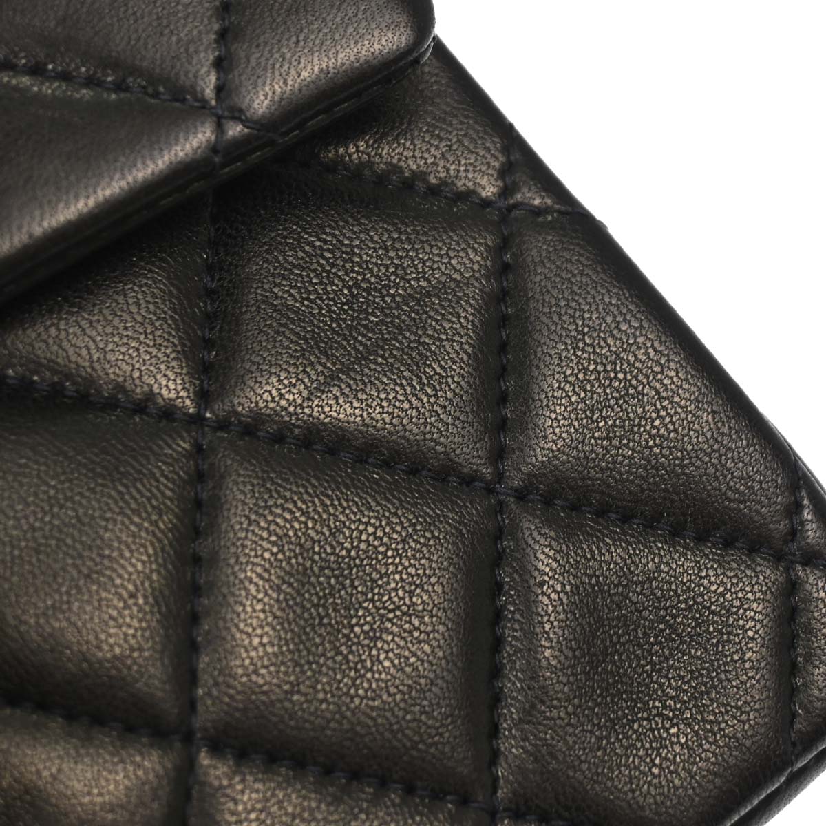 Chanel 1991-1994 Black Lambskin Mini Classic Square Flap Shoulder Bag 17