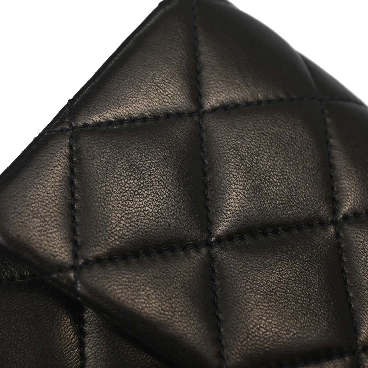 Chanel 1991-1994 Black Lambskin Mini Classic Square Flap Shoulder Bag 17