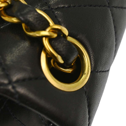 Chanel 1991-1994 Black Lambskin Mini Classic Square Flap Shoulder Bag 17