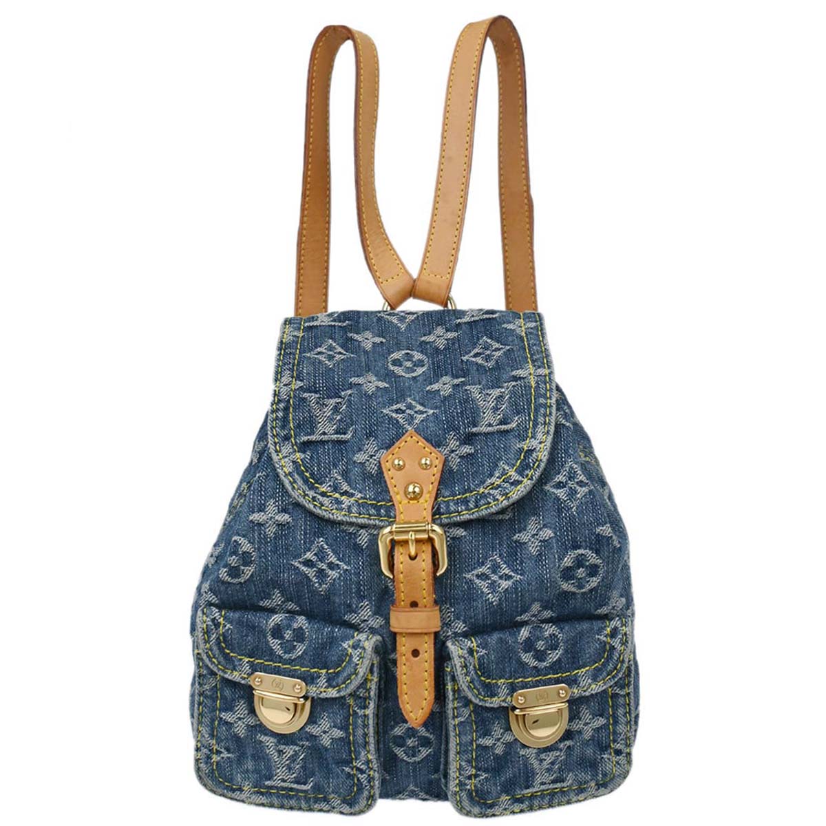 Louis Vuitton 2006 Blue Monogram Denim Sac a Dos PM Backpack M95057