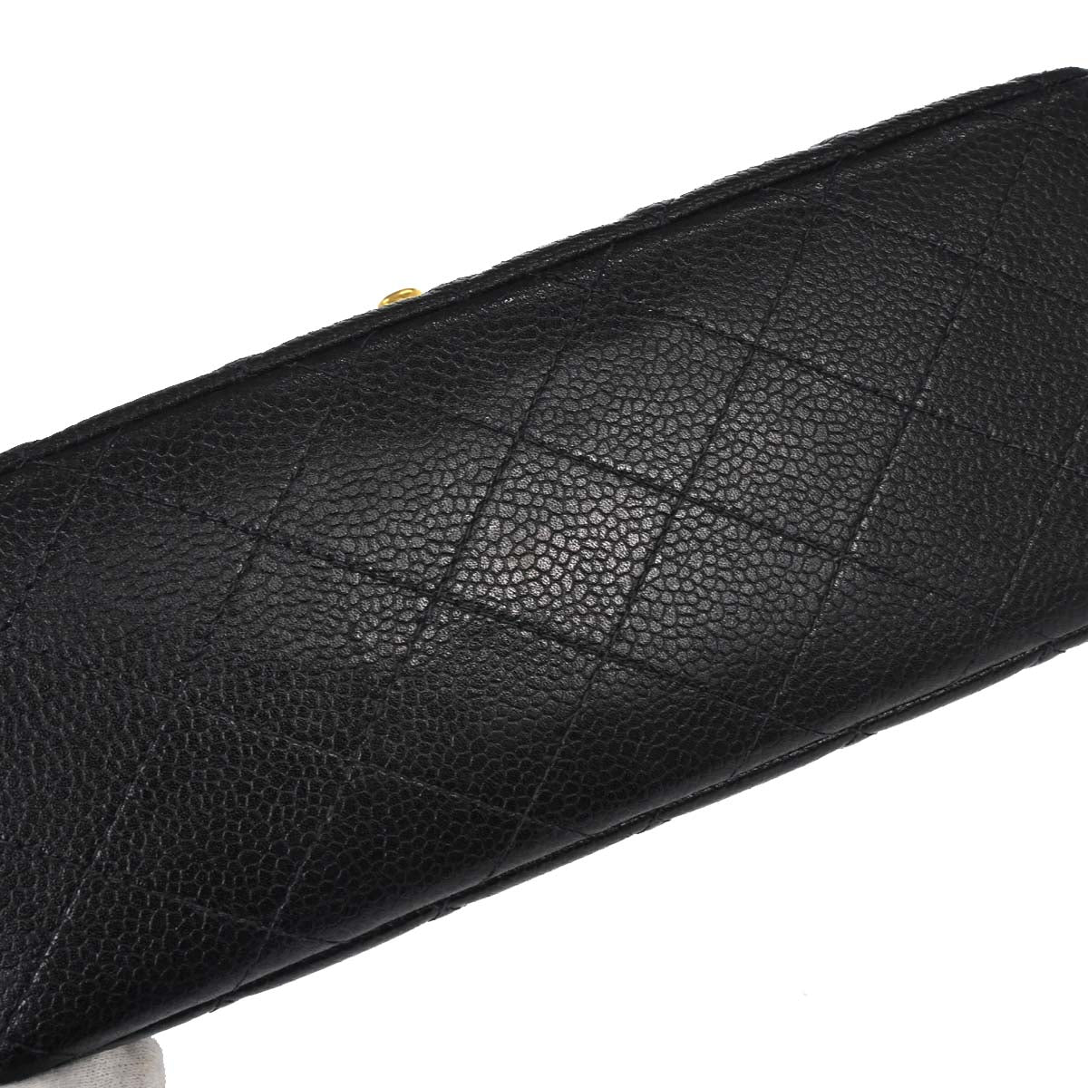 Chanel 1996-1997 Black Caviar Skin Double Sided Flap Shoulder Bag