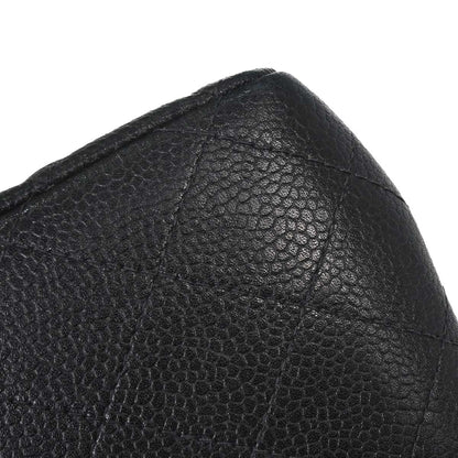 Chanel 1996-1997 Black Caviar Skin Double Sided Flap Shoulder Bag