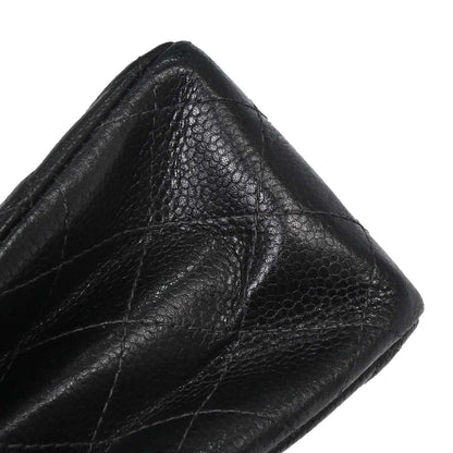 Chanel 1996-1997 Black Caviar Skin Double Sided Flap Shoulder Bag
