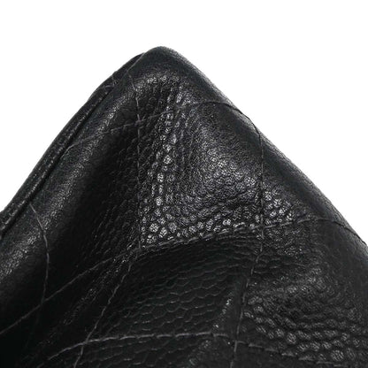 Chanel 1996-1997 Black Caviar Skin Double Sided Flap Shoulder Bag