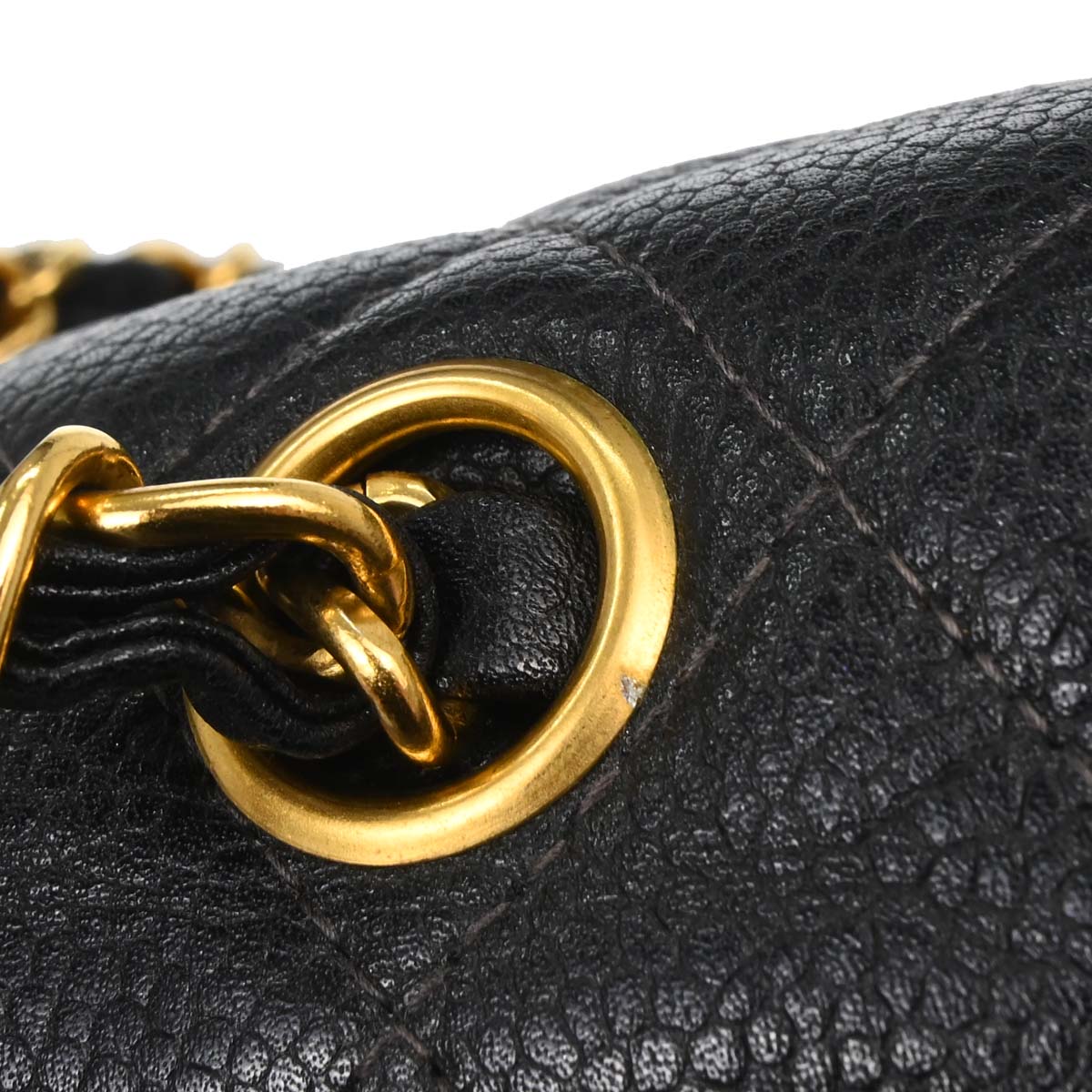 Chanel 1996-1997 Black Caviar Skin Double Sided Flap Shoulder Bag