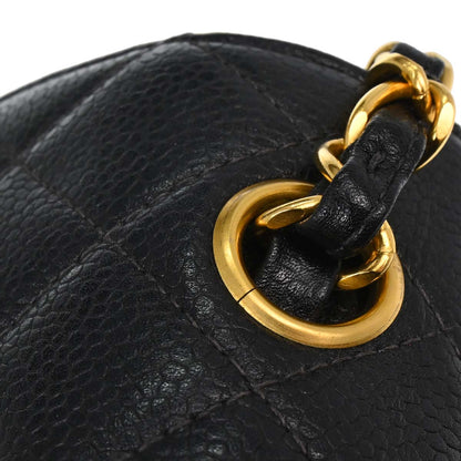 Chanel 1996-1997 Black Caviar Skin Double Sided Flap Shoulder Bag