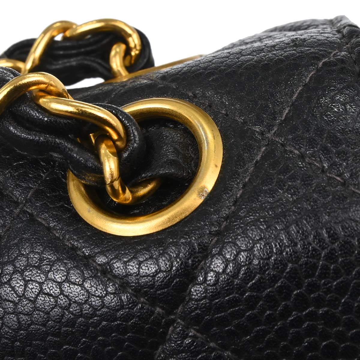 Chanel 1996-1997 Black Caviar Skin Double Sided Flap Shoulder Bag