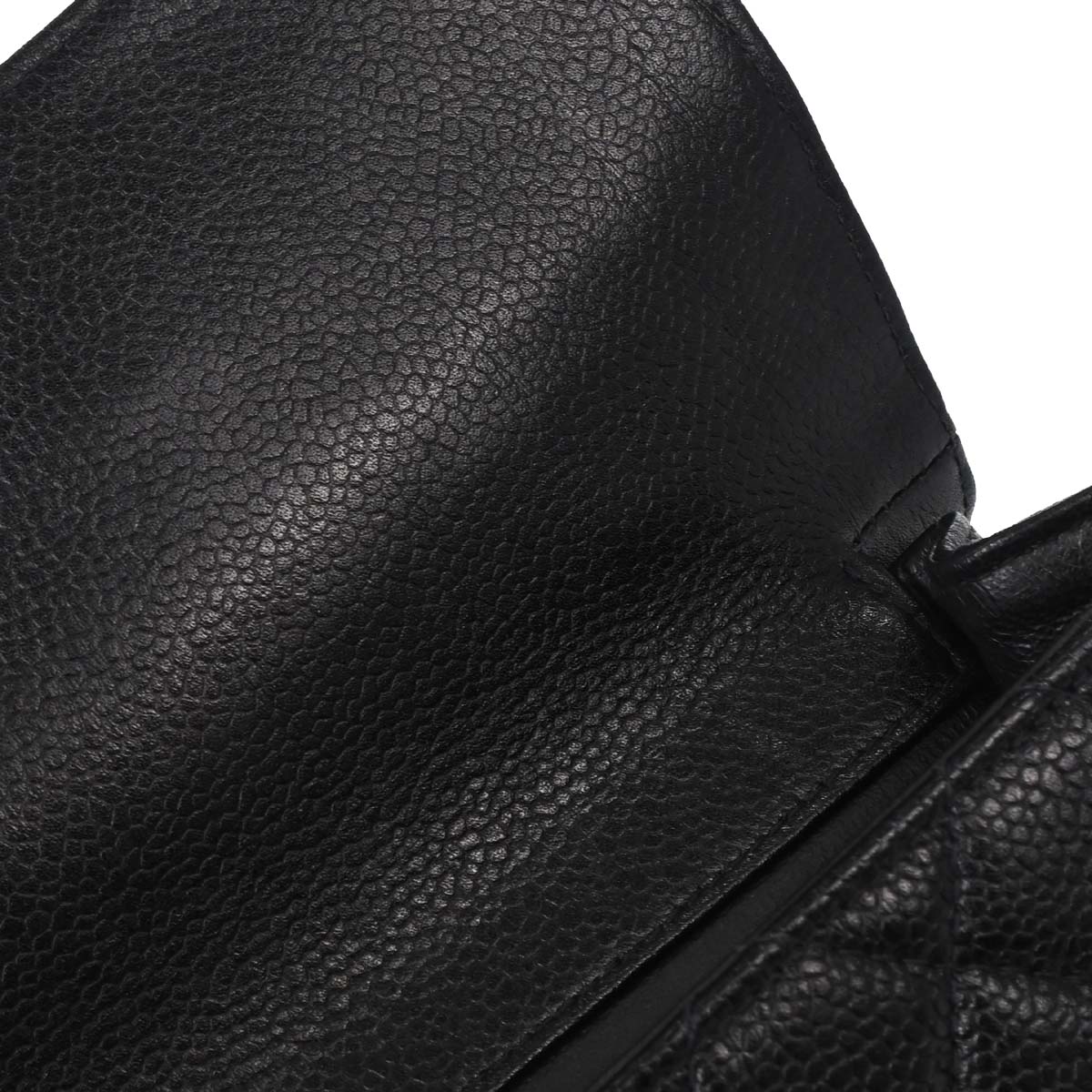 Chanel 1996-1997 Black Caviar Skin Double Sided Flap Shoulder Bag