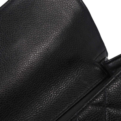 Chanel 1996-1997 Black Caviar Skin Double Sided Flap Shoulder Bag