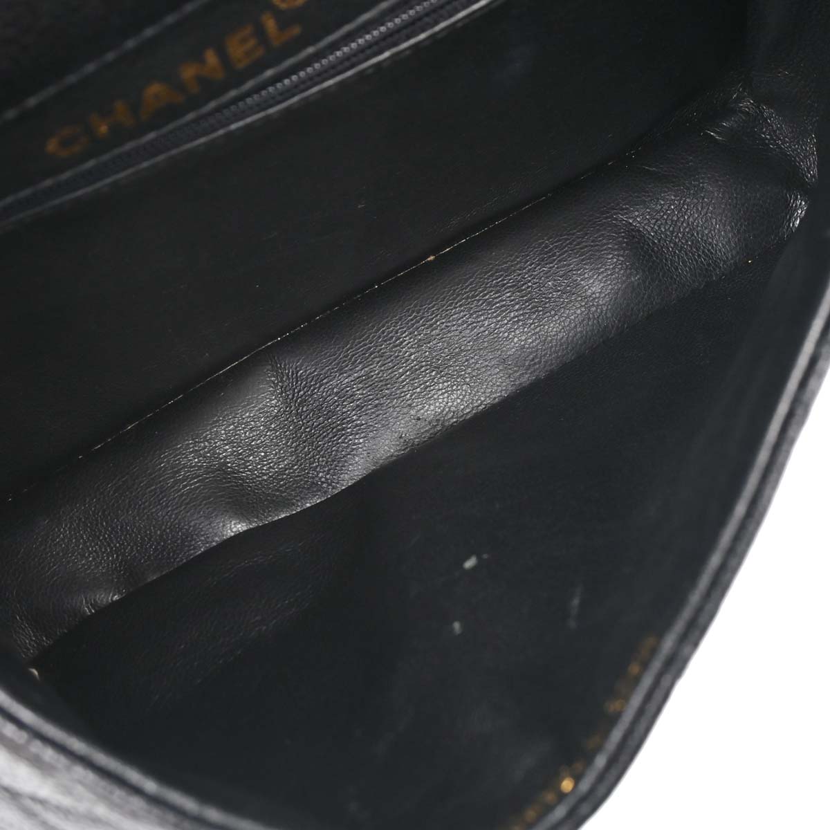 Chanel 1996-1997 Black Caviar Skin Double Sided Flap Shoulder Bag