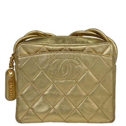 Chanel Gold Lambskin Shoulder Bag
