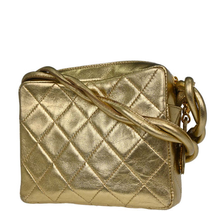 Chanel Gold Lambskin Shoulder Bag