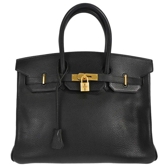 Hermes Black Ardennes Birkin 35 Handbag