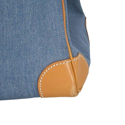 Hermes Blue Natural Toile Jean Vache Haut a Courroies 32 Handbag