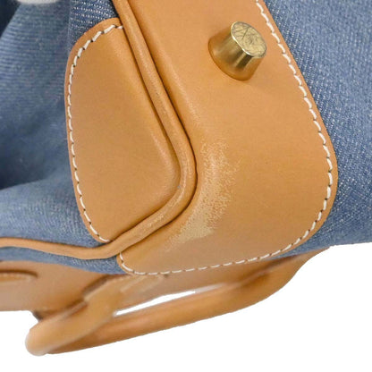Hermes Blue Natural Toile Jean Vache Haut a Courroies 32 Handbag