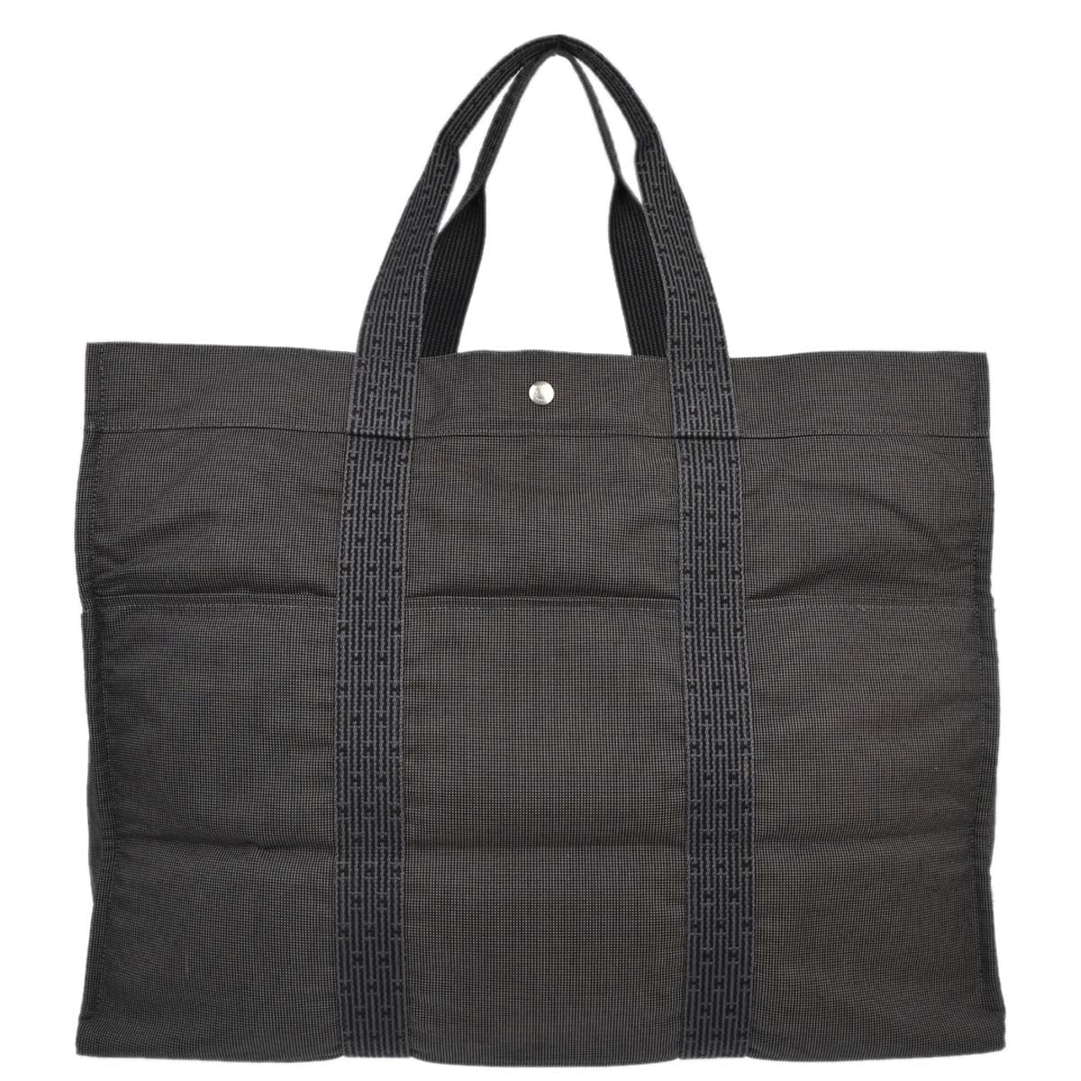 Hermes Gray Canvas Herline Tote TGM Handbag