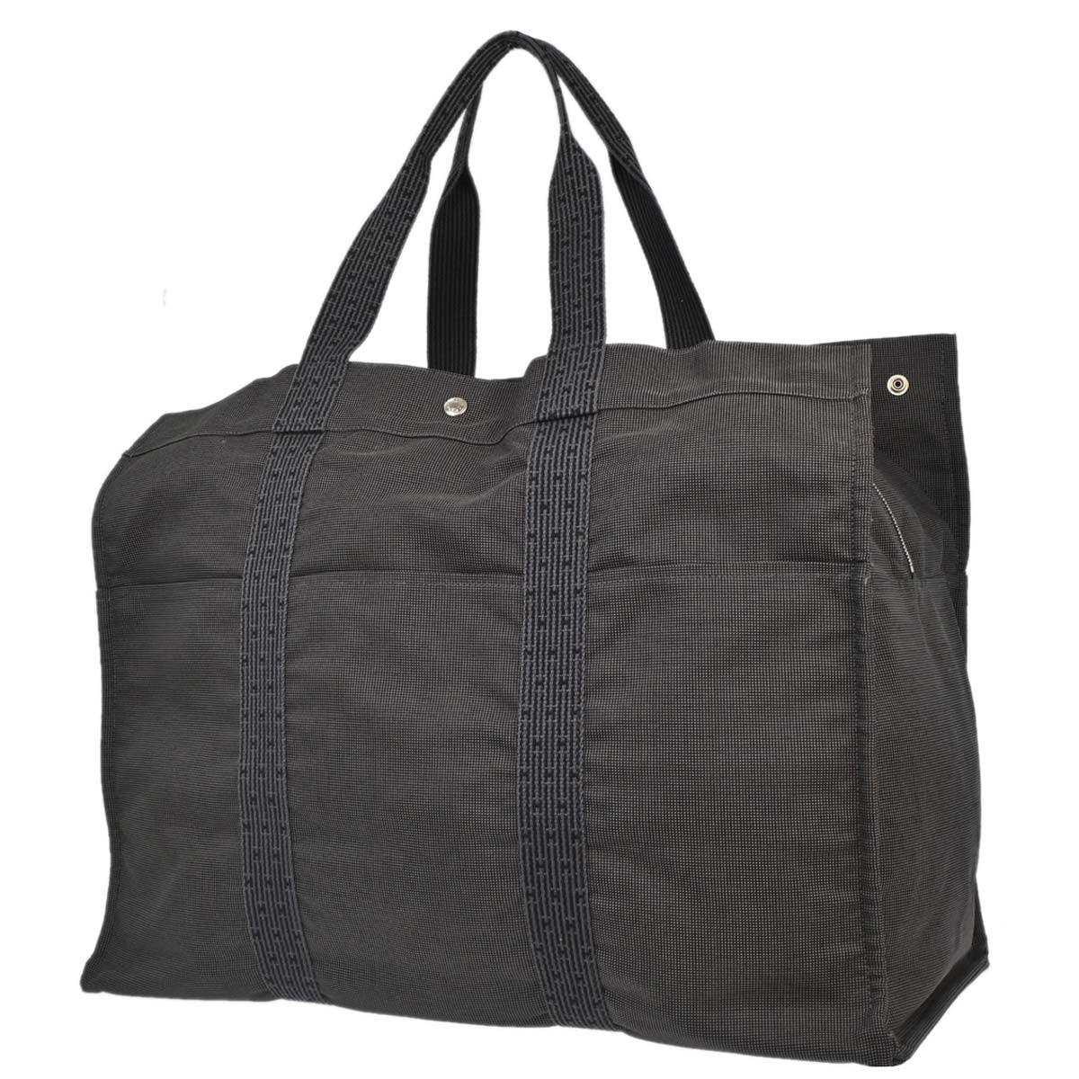 Hermes Gray Canvas Herline Tote TGM Handbag