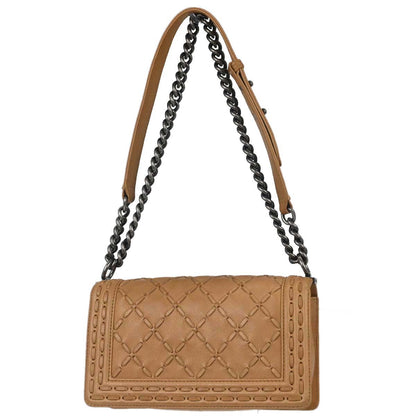 Boy Chanel 2014 Beige Caviar Medium Chain Shoulder Bag
