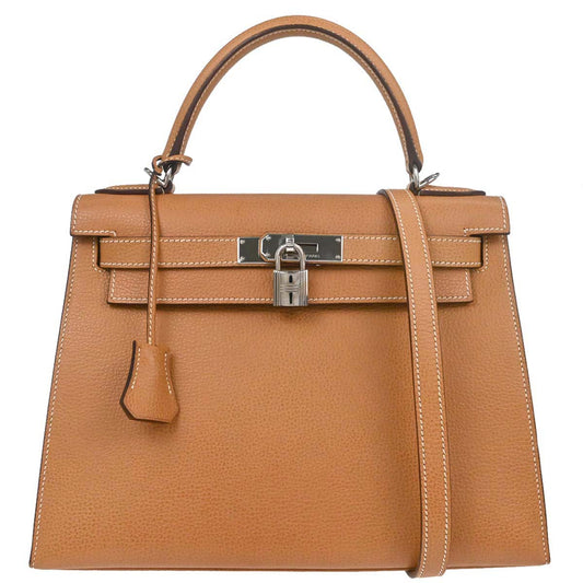 Hermes Natural Vache Liegee Kelly 28 Sellier 2way Shoulder Handbag