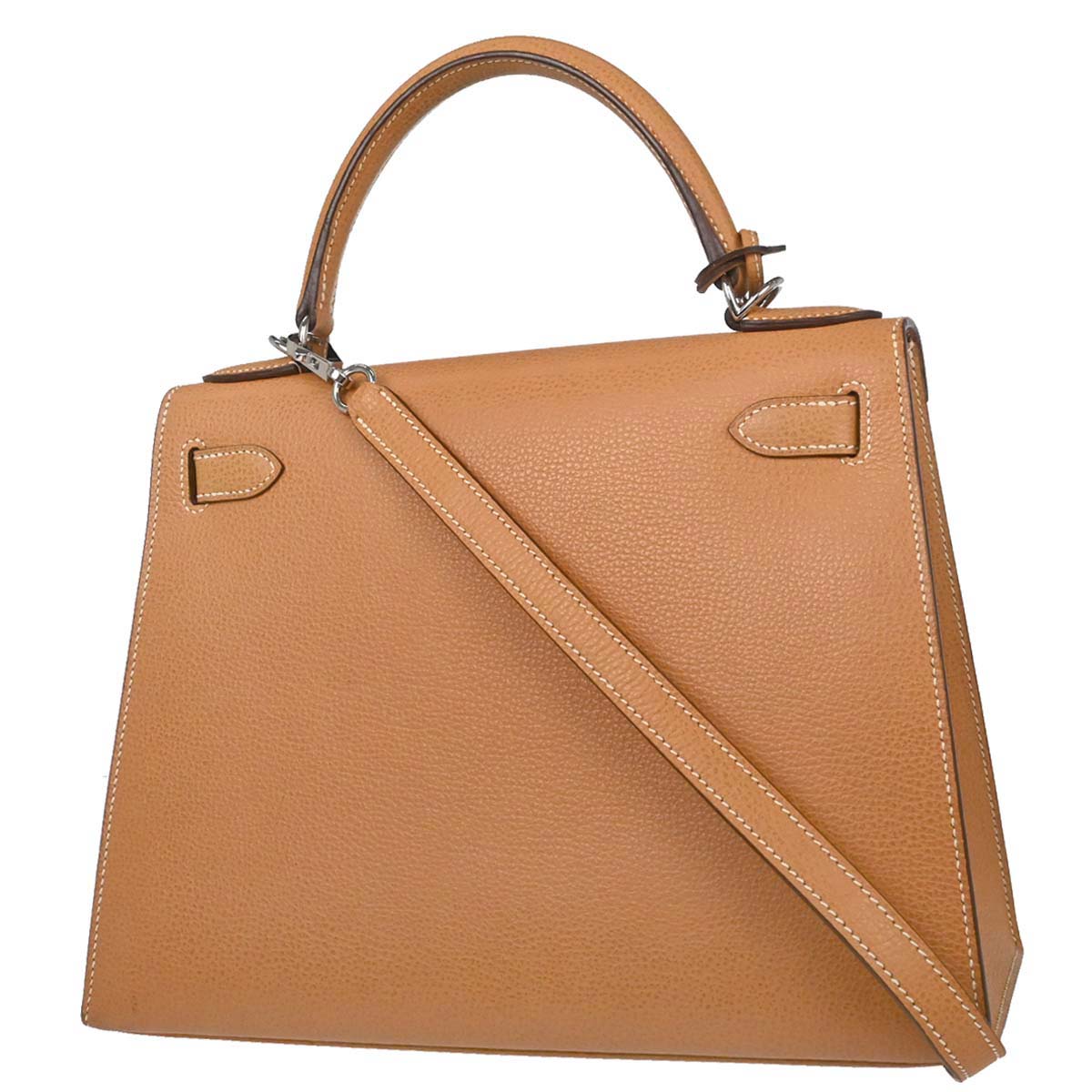 Hermes Natural Vache Liegee Kelly 28 Sellier 2way Shoulder Handbag