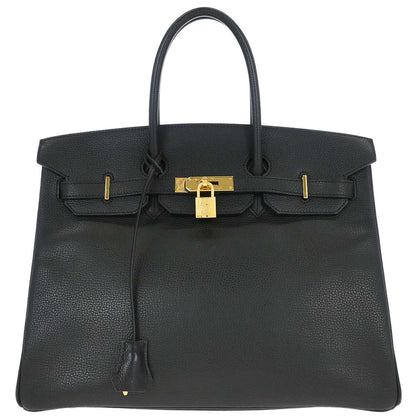 Hermes Black Vache Liegee Birkin 35 Handbag
