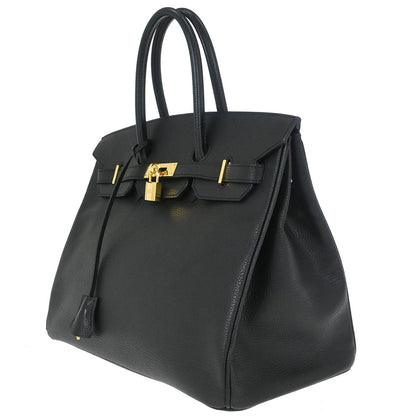 Hermes Black Vache Liegee Birkin 35 Handbag