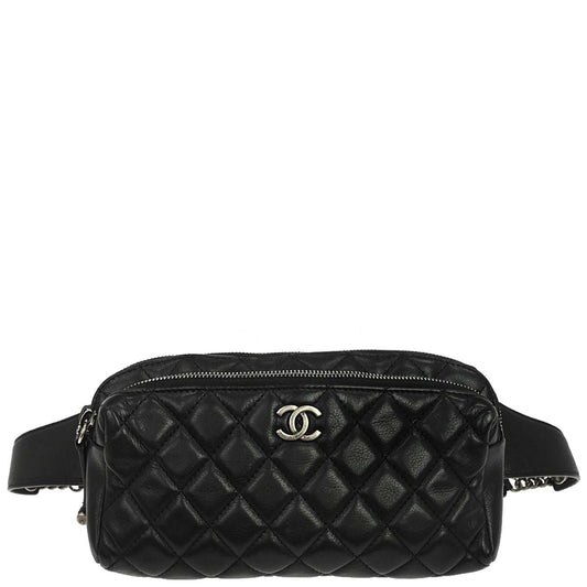 Chanel 2018-2019 Black Calfskin Waist Bum Bag