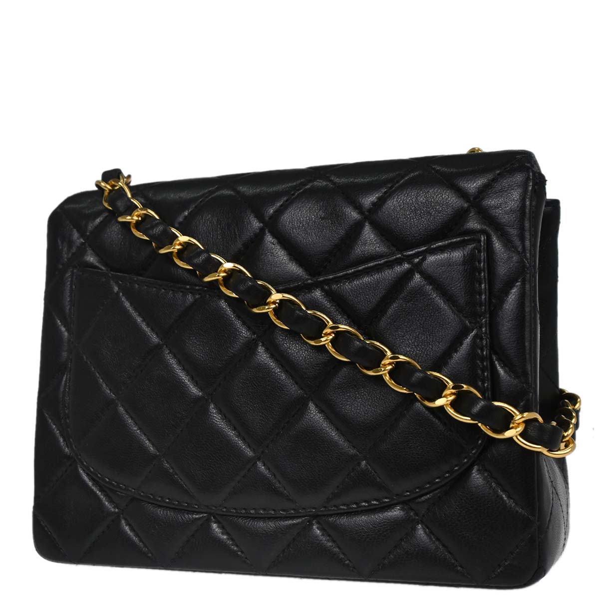 Chanel 1997-1999 Black Lambskin Mini Classic Square Flap Shoulder Bag 17