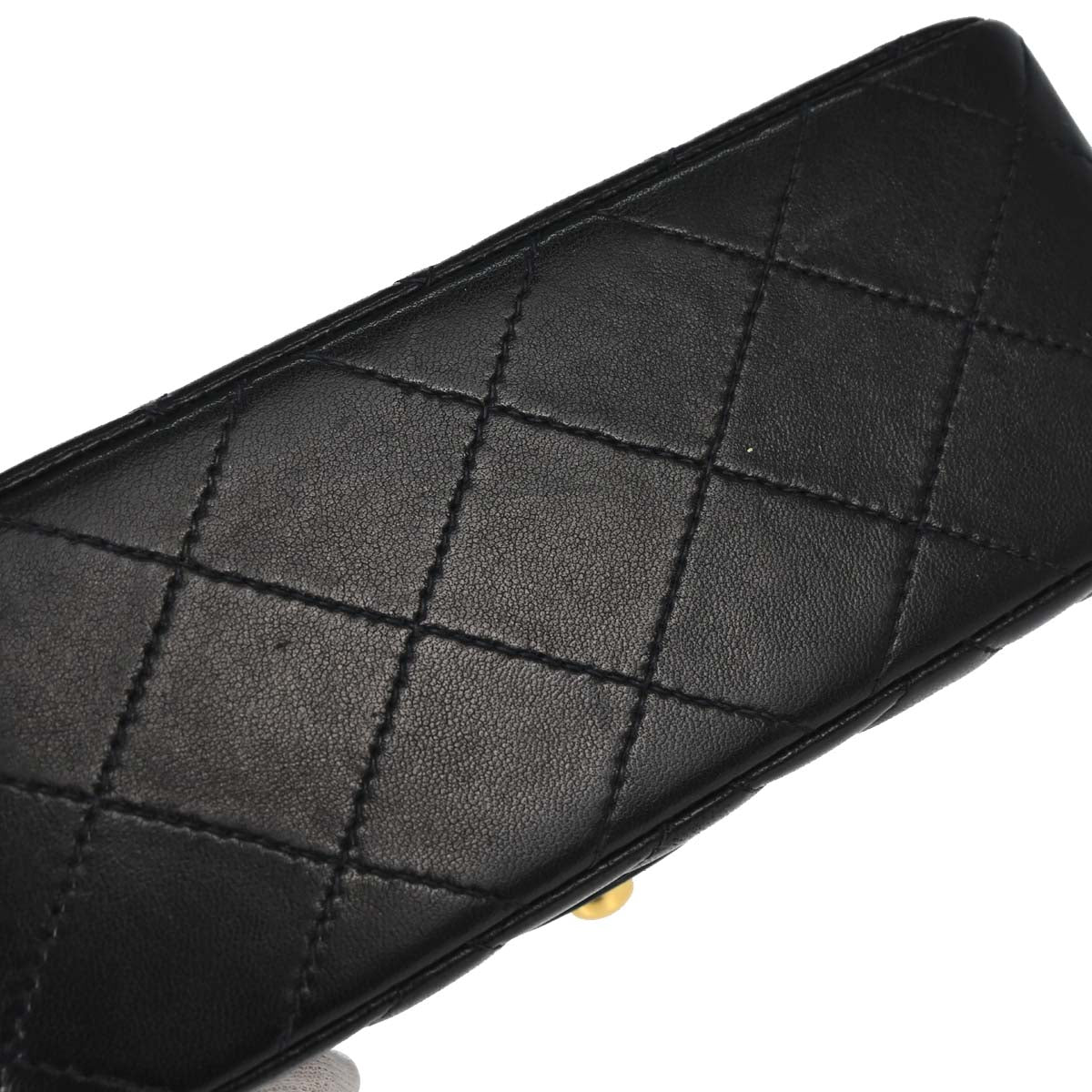 Chanel 1997-1999 Black Lambskin Mini Classic Square Flap Shoulder Bag 17