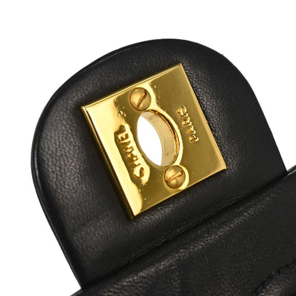 Chanel 1997-1999 Black Lambskin Mini Classic Square Flap Shoulder Bag 17
