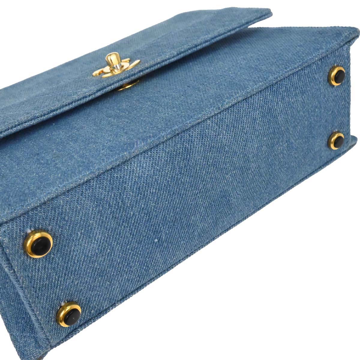 Chanel Blue Denim Straight Flap Shoulder Bag