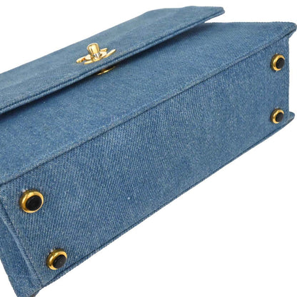 Chanel Blue Denim Straight Flap Shoulder Bag