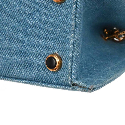 Chanel Blue Denim Straight Flap Shoulder Bag