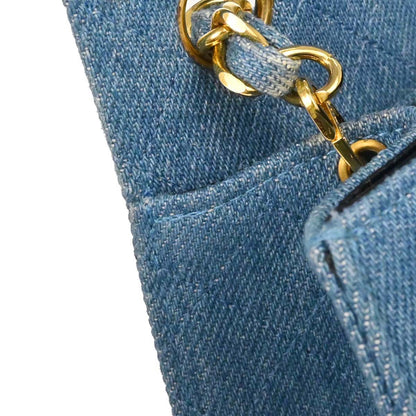 Chanel Blue Denim Straight Flap Shoulder Bag