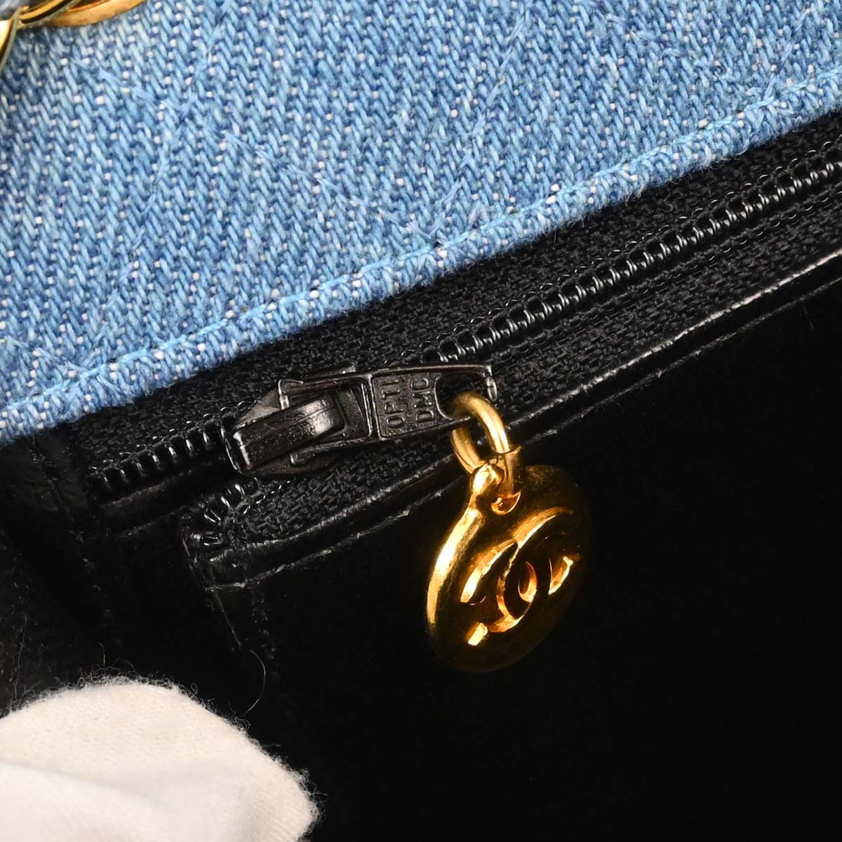 Chanel Blue Denim Straight Flap Shoulder Bag